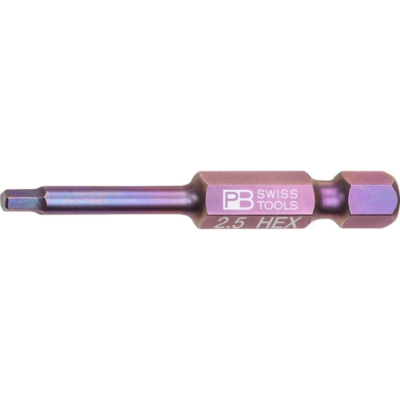 PB Swiss Tools PB E6.210/2,5 PrecisionBit for Hex Screws, Hex, 2.5 mm, 50mm