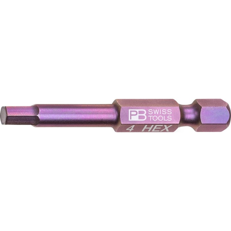PB Swiss Tools PB E6.210/4 PrecisionBit for Hex Screws, Hex, 4 mm, 50mm