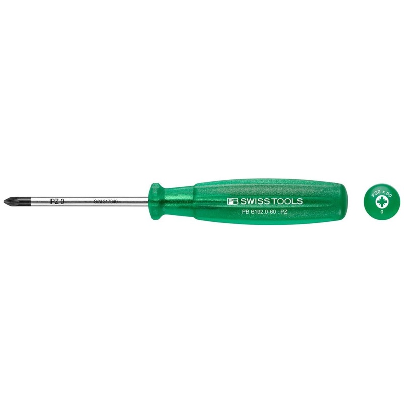 PB Swiss Tools PB 6192.0-60 Multicraft Screwdriver, Pozidriv, Size PZ0