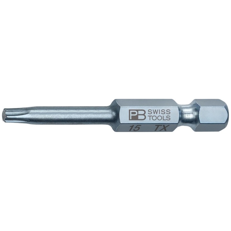 PB Swiss Tools PB E6.400/15-50 PrecisionBit, Design E6 1/4" Bits, TORX - T15