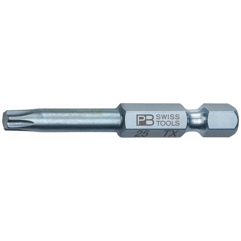 PB Swiss Tools PB E6.400/25-50 PrecisionBit, Design E6 1/4" Bits, TORX - T25
