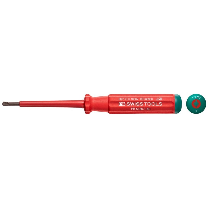PB Swiss  PB 5180.1-80 Screwdriver Pozidriv PZ1/SL 80mm