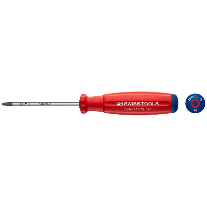 PB Swiss PB 8401.10-70 TORX Plus Screwdriver, Swiss Grip, IP10, 70 mm