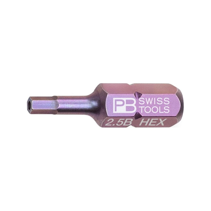 PB Swiss PB C6.210B/2,5 PrecisionBits C6,3 with External Hex 1/4 Inch with hole
