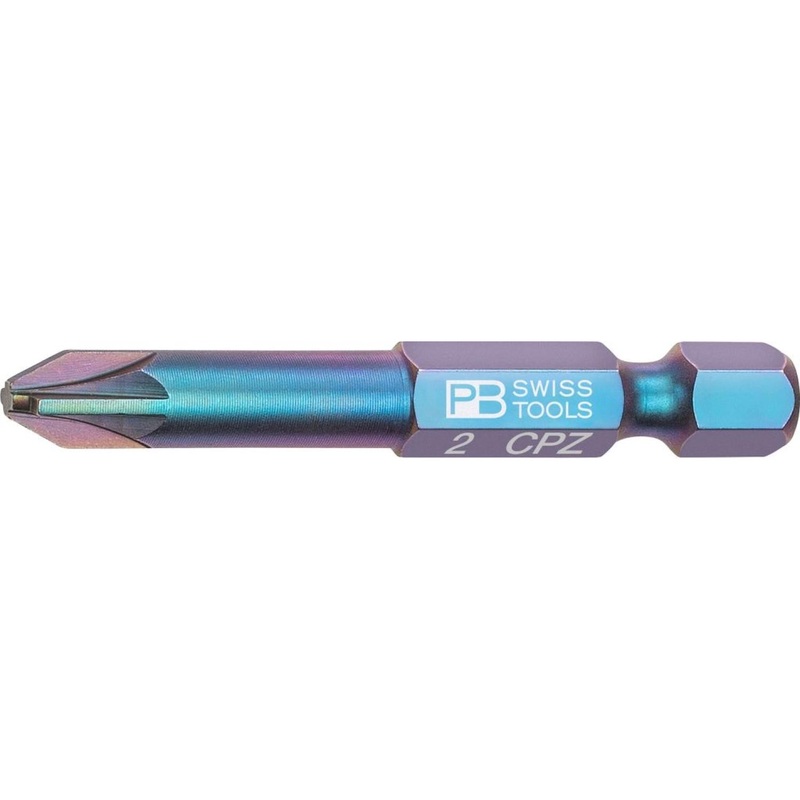 PB Swiss PB E6.180/2 PrecisionBit For Combination Screws, Pozidriv/Slotted, PZ2 x 50mm