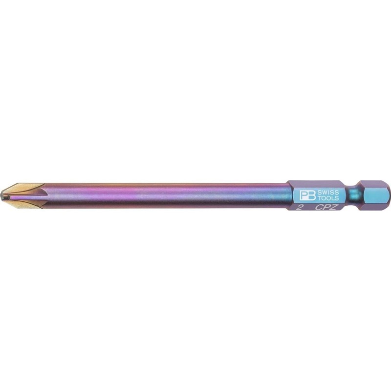 PB Swiss PB E6L.180/2 PrecisionBit, For Combination Screws Pozidriv/Slotted, 1/4 Inch, PZ2 x 70mm