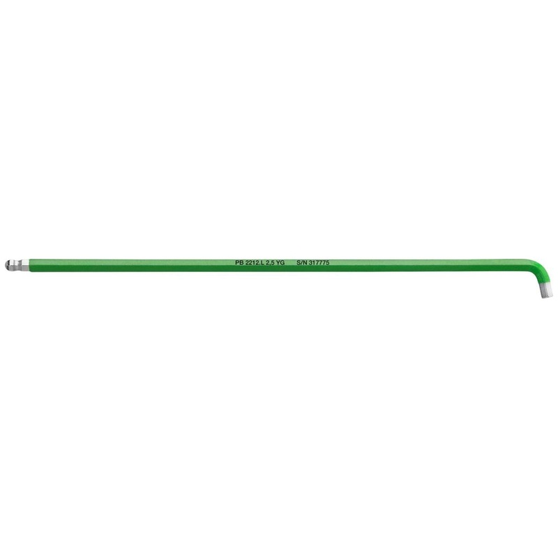 PB Swiss Tools PB 212.L 2,5 YG RainBow key L-Wrenches Long, With Ball Point, 2.5 mm