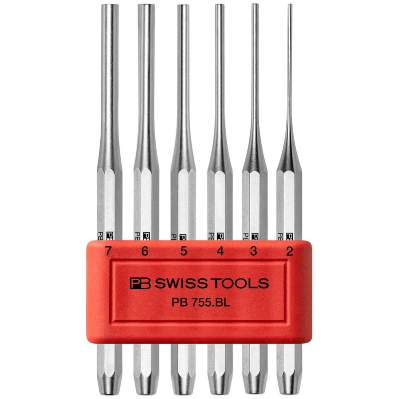 PB Swiss Tools PB 755.BL Parallel Pin Punch Set Octagonal Shaft 6-Piece 2-7 mm