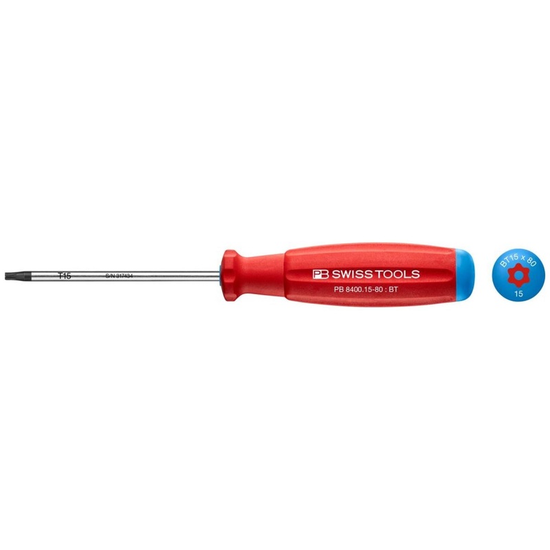 PB Swiss Tools PB 8400.B 15-80 * SwissGrip screwdriver, TORX with bore hole, size T15