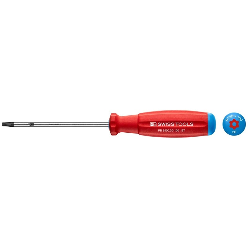 PB Swiss Tools PB 8400.B 20-100 * SwissGrip Screwdriver, TORX With Bore Hole, Size T20