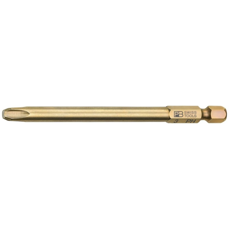 PB Swiss PB E6L.190/3 Long Blade Precision Bits For Phillips Screws, S - PH3