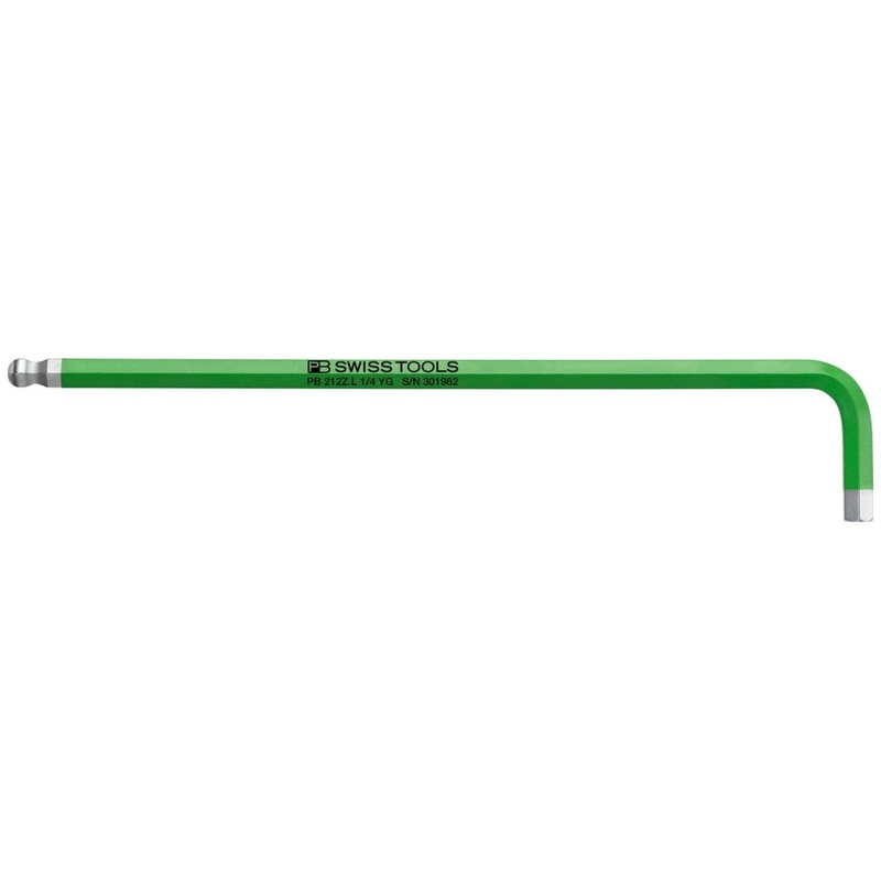 PB Swiss Tools PB 212Z.L 1/4 YG RainBow key L-wrenches, long, with ball point, 1/4 Inch