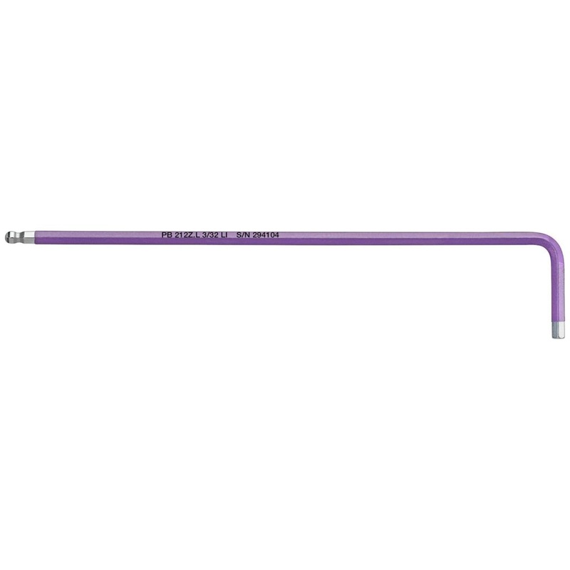 PB Swiss Tools PB 212Z.L 3/32 LI RainBow key L-wrenches, long, with ball point, 3/32 Inch