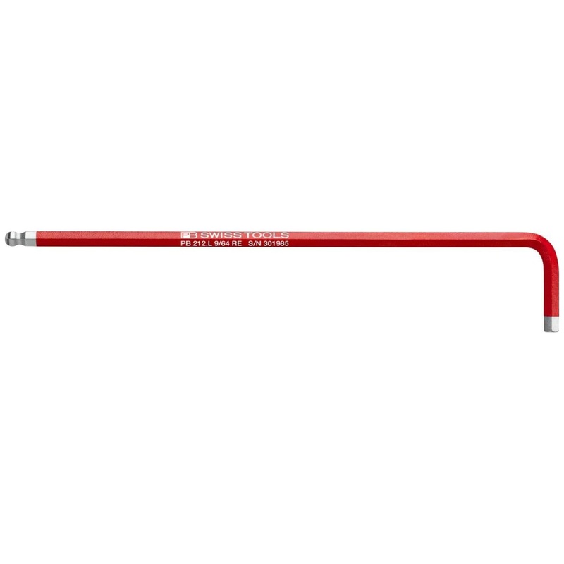 PB Swiss Tools PB 212Z.L 9/64 RE RainBow key L-wrenches, long, with ball point, PB 212Z.L 9/64 RE