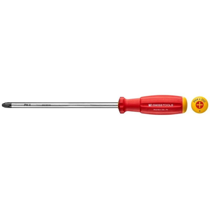 PB Swiss Tools PB 8190.4-200 * SwissGrip Screwdrivers PH4, 200 mm