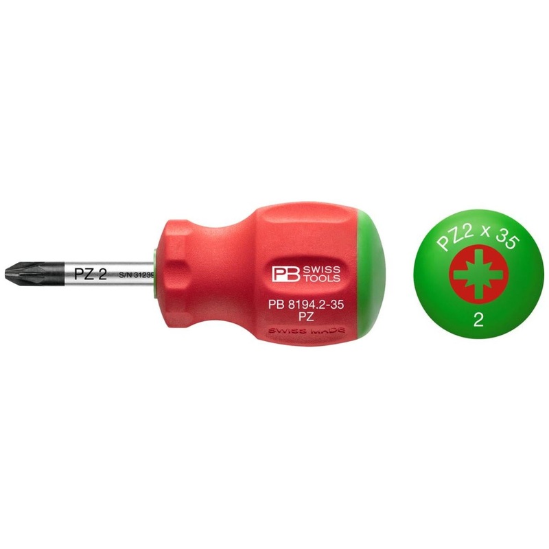 PB Swiss Tools PB 8194.2-35 Swiss Grip Stubby Screwdrivers 2 mm