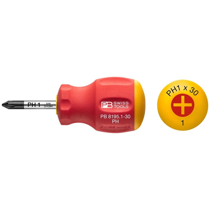 PB Swiss Tools PB 8195.1-30 Swiss Grip Stubby Screwdrivers 1 mm