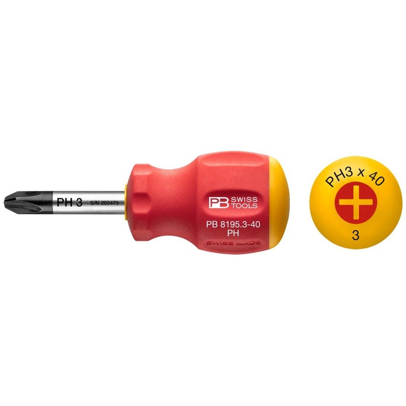 PB Swiss Tools PB 8195.3-40 Swiss Grip Stubby Screwdrivers 3 mm