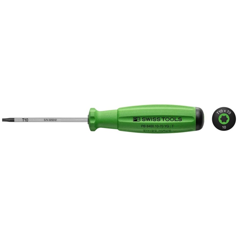 PB Swiss Tools PB 8400.10-70 YG SwissGrip Screwdrivers, TORX, T10 x 70mm