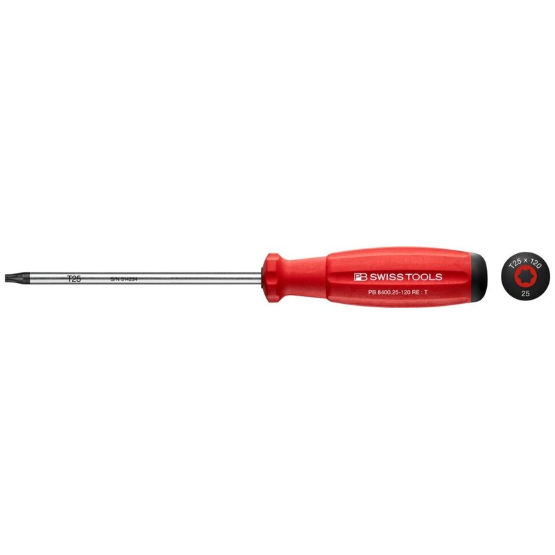 PB Swiss Tools PB 8400.25-120 RE SwissGrip Screwdrivers, TORX, T25 x 120mm