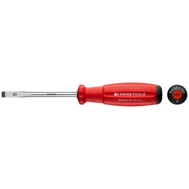 PB Swiss PB 8140.5-100 Screwdriver Slotted with SwissGrip Handle Parallel, L - 210 mm