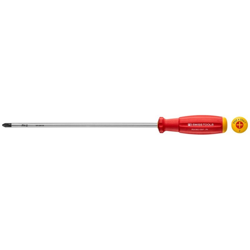 PB Swiss PB 8190.2-250/7 Screwdriver Phillips with Swiss Grip Handle, PH2, L - 360mm
