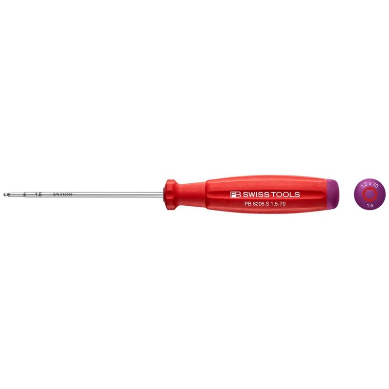 PB Swiss PB 8206.S1,5-70 Screwdrivers for Hexagon Socket Screws, Ballpoint, L - 147 mm