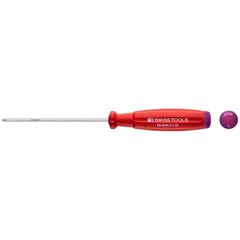 PB Swiss PB 8206.S2-80 Screwdrivers for Hexagon Socket Screws, Ballpoint, L - 157 mm