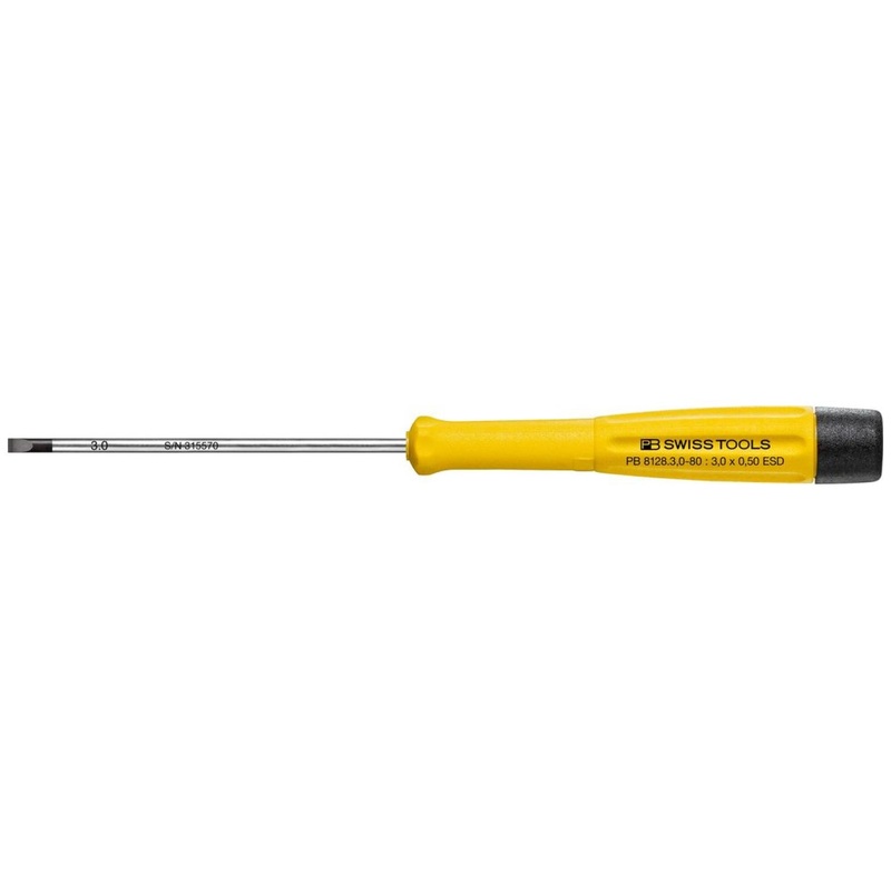 PB Swiss Tools PB 8128.3,0-80 ESD Electronic Screwdriver, Slotted