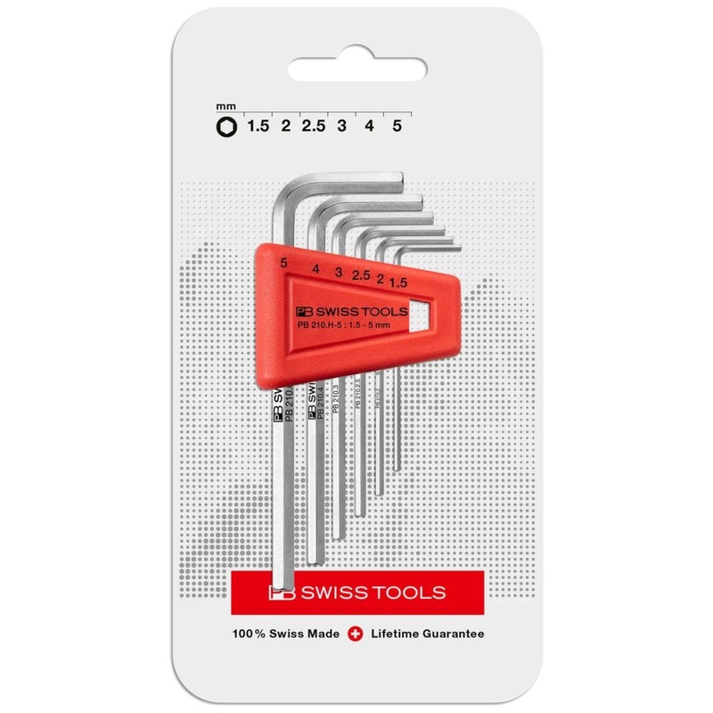 PB Swiss PB 210.H-5 CN Hex key Set L- Wrenches for Hexagon Socket Screws 6 Pcs