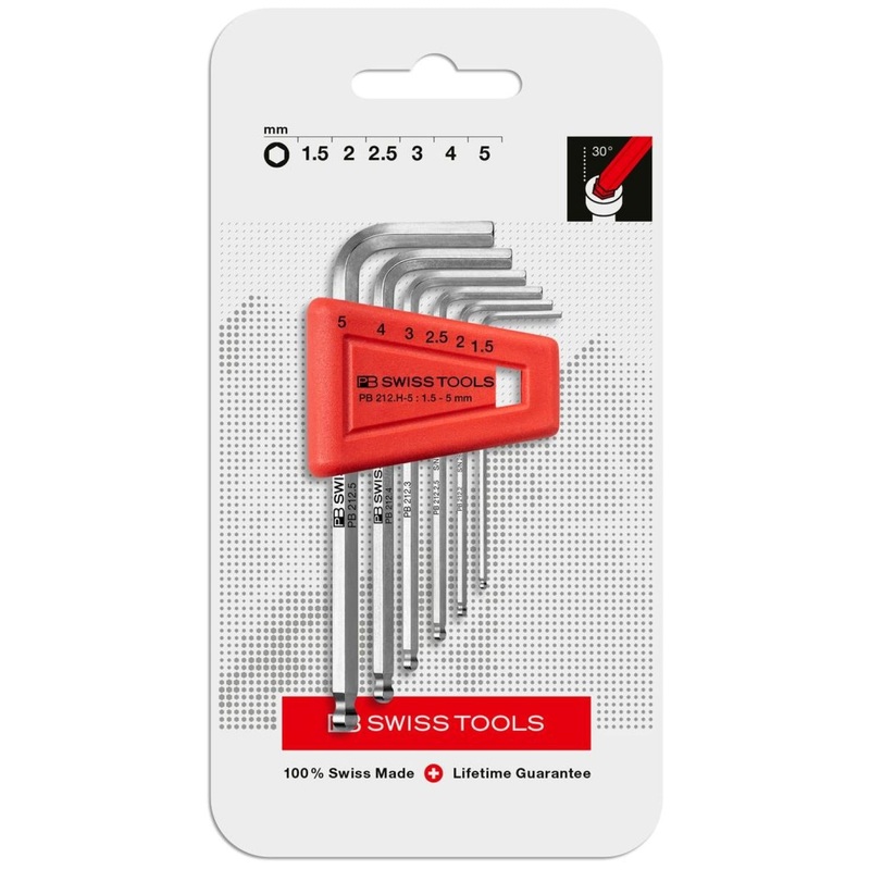 PB Swiss PB 212.H-5 CN Ball Point Hex key L- Wrench Sets for Hexagon Socket Screws 6 Pcs