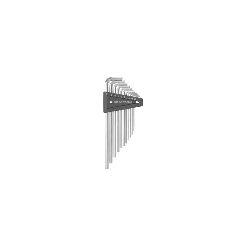 PB Swiss  PB 214Z.H-12 CN Long Hex Key L- Wrench Sets for Hexagon Socket Screws, 12 Pcs