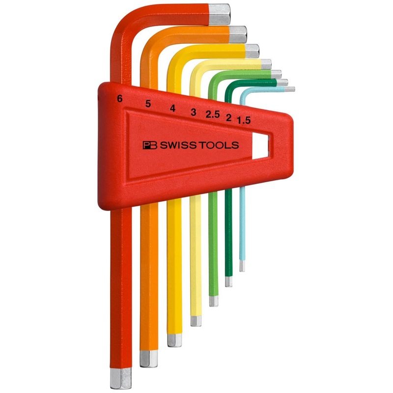 PB Swiss Tools PB 210.H-6 RB Hex Key Set Metric Rainbow 1.5-6mm 7-Piece