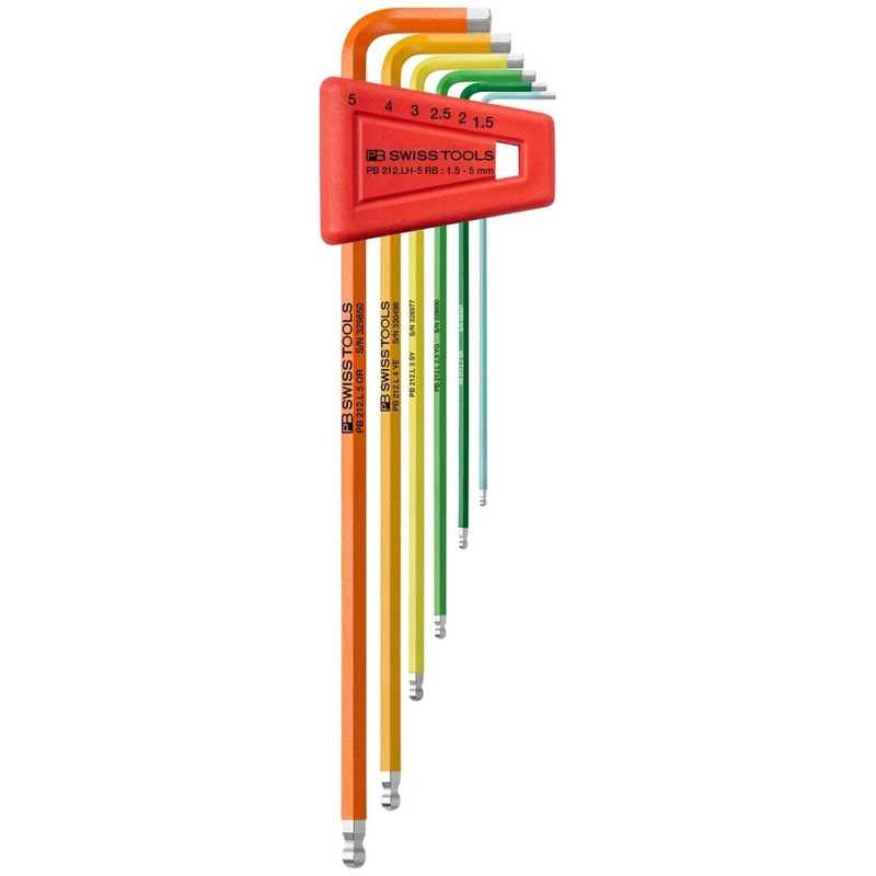 PB Swiss Tools PB 212.LH-5 RB Rainbow Ball End Hex Set, 1.5 - 5 mm, 6 Pc.