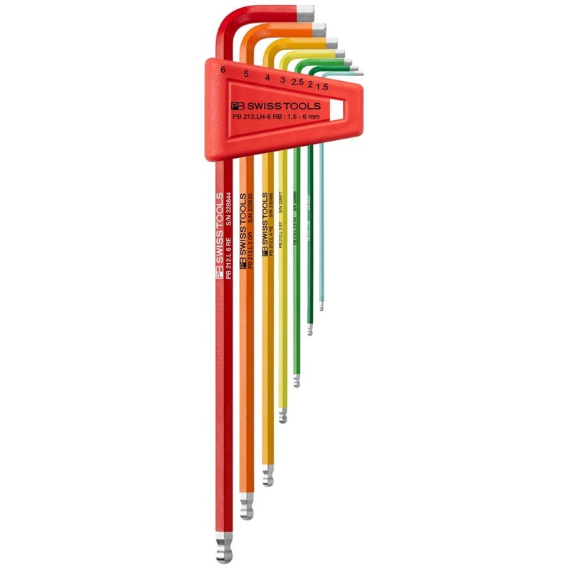 PB Swiss Tools PB 212.LH-6 RB Rainbow Ball End Hex Set, 1.5 - 6 mm, 7 Pc.