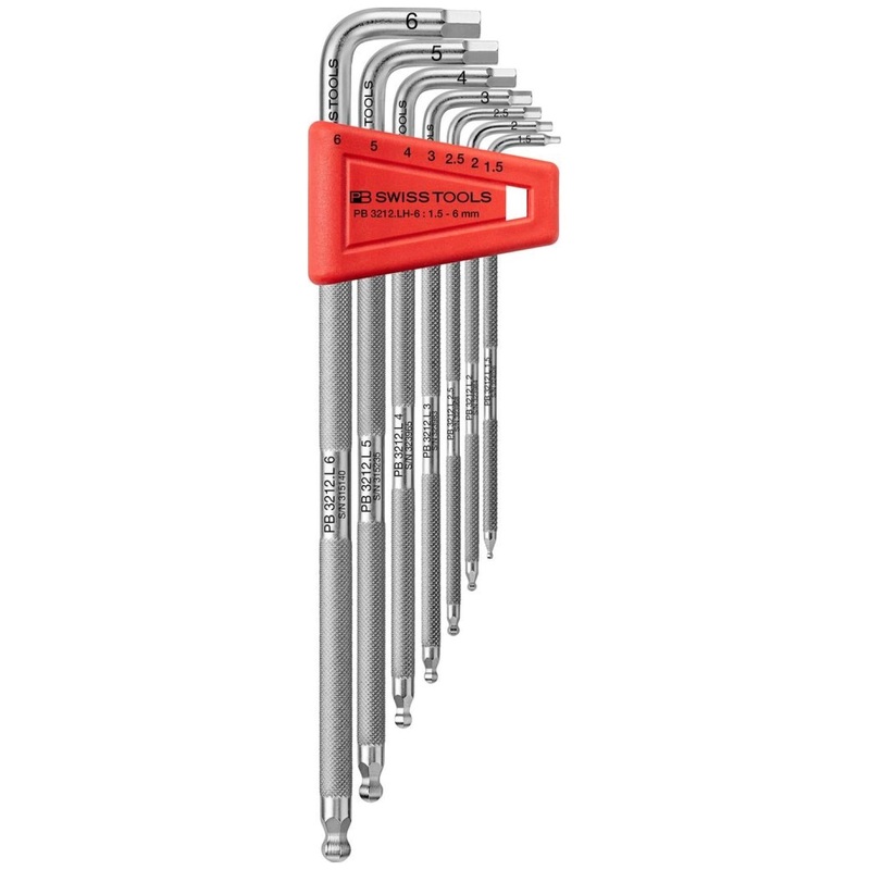 PB Swiss Tools PB 3212.LH-6 Ball Point Hex Key Set, Knurled, L, 7pcs