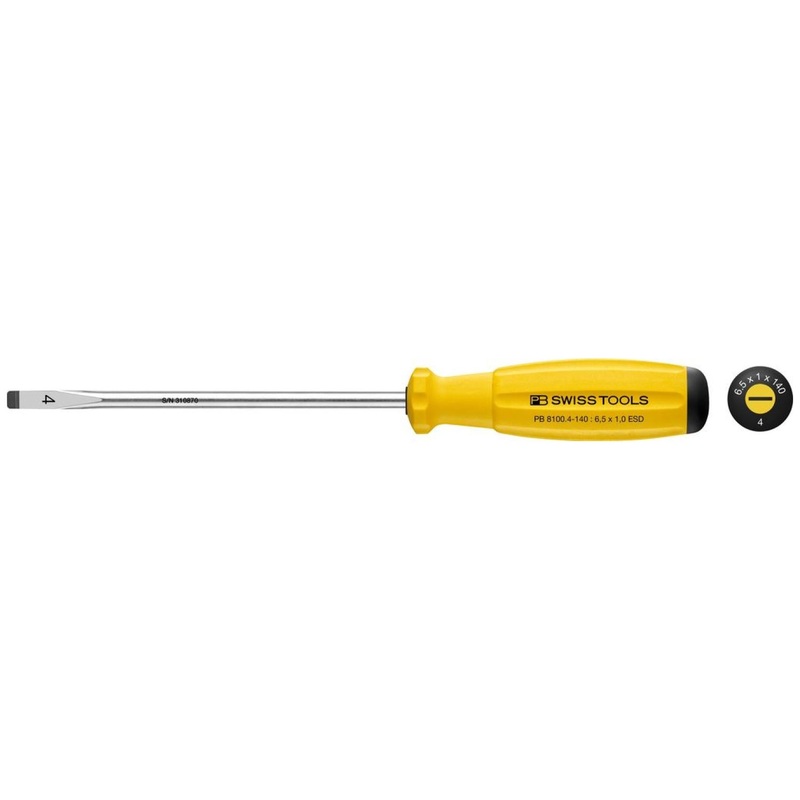 PB Swiss Tools PB 8100.4-140 ESD SwissGrip Screwdriver Slotted ESD - SL4