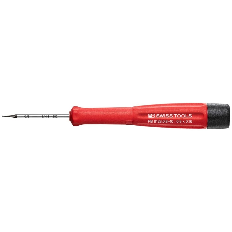 PB Swiss Tools PB 8128.0,8-40 Electronics Screwdriver for Slotted Screws, Precision 0.8 x 40mm