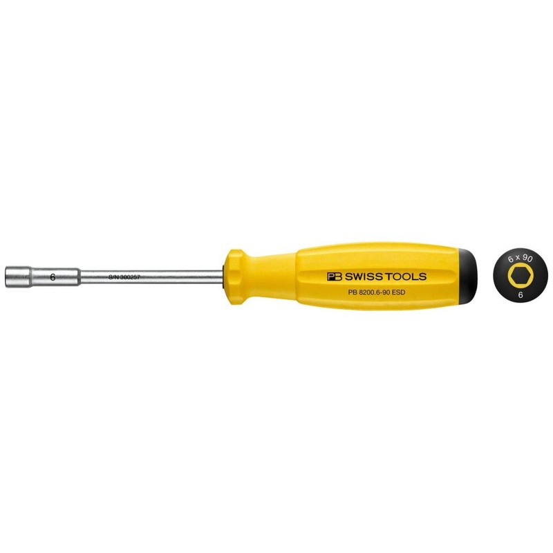 PB Swiss Tools PB 8200.6-90 ESD SwissGrip Socket Screwdrivers Hex ESD - 6 mm