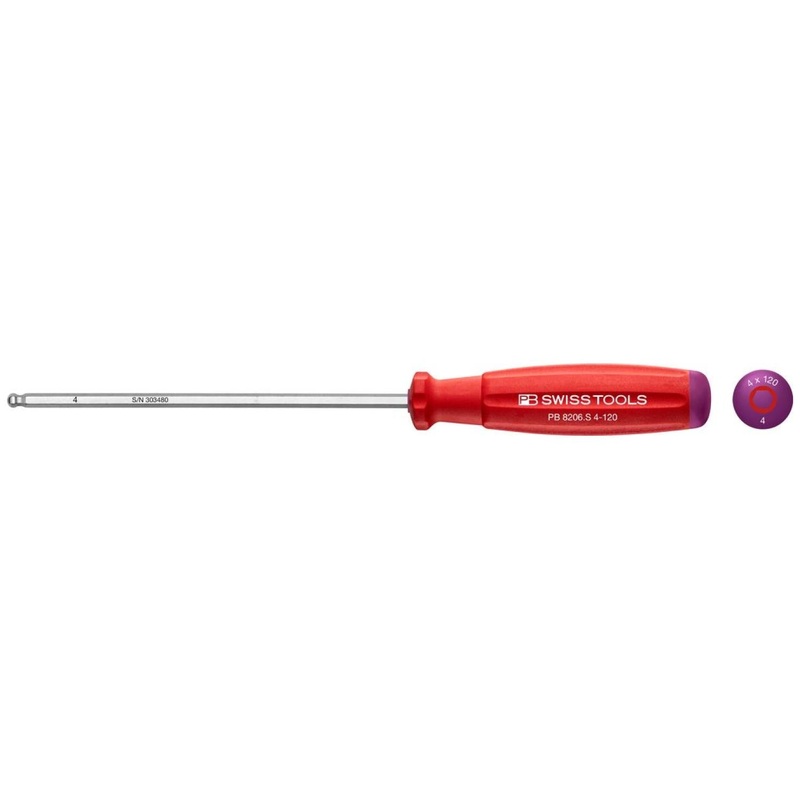PB Swiss Tools PB 8206.S4-120 Hex SwissGrip Screwdrivers with Ball Point, 4 x 120mm