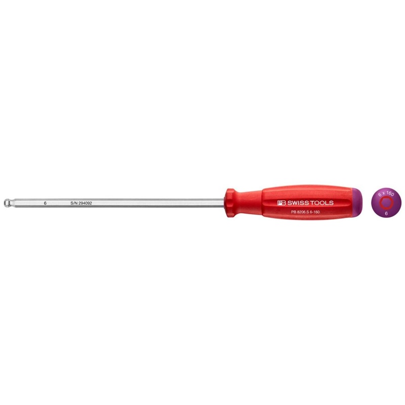 PB Swiss Tools PB 8206.S6-160 SwissGrip Screwdrivers With Ball Point, Hex 6 mm