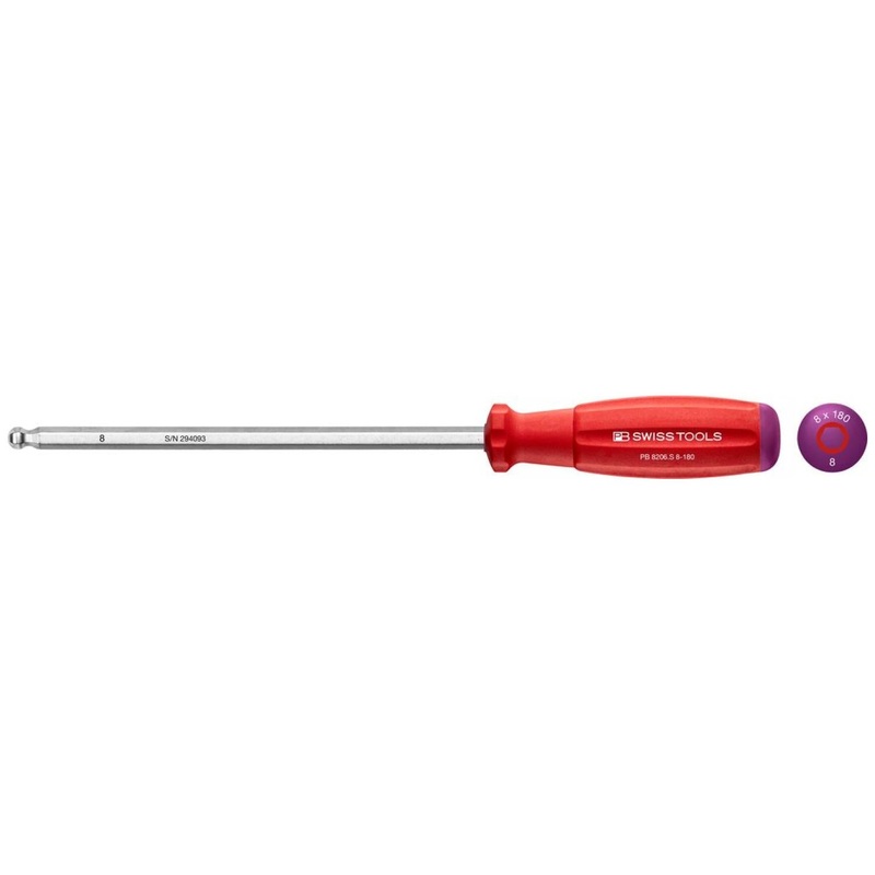 PB Swiss Tools PB 8206.S8-180 SwissGrip Screwdrivers With Ball Point, Hex 8 mm