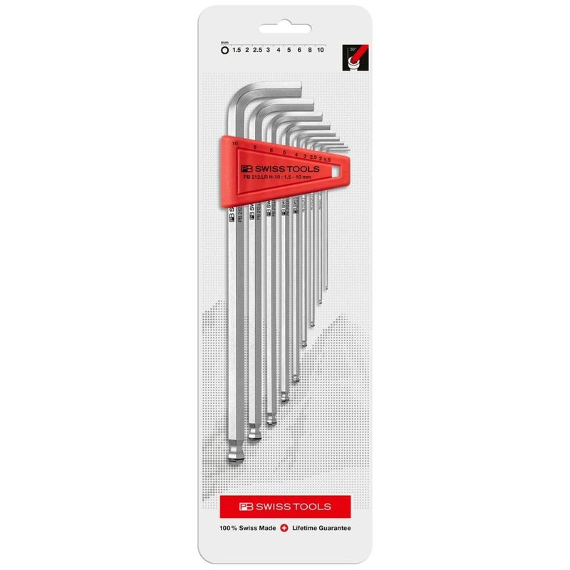 PB Swiss PB 212.LR H-10 CN Ballpoint  Hex Key L- Wrenches and Holding Ring, 9 Pcs