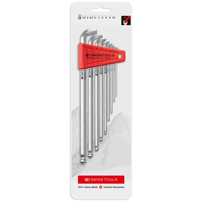 PB Swiss PB 2212.LH-10 CN Ballpoint Hex Key L- Wrenches for Hexagon Socket Screws, Long