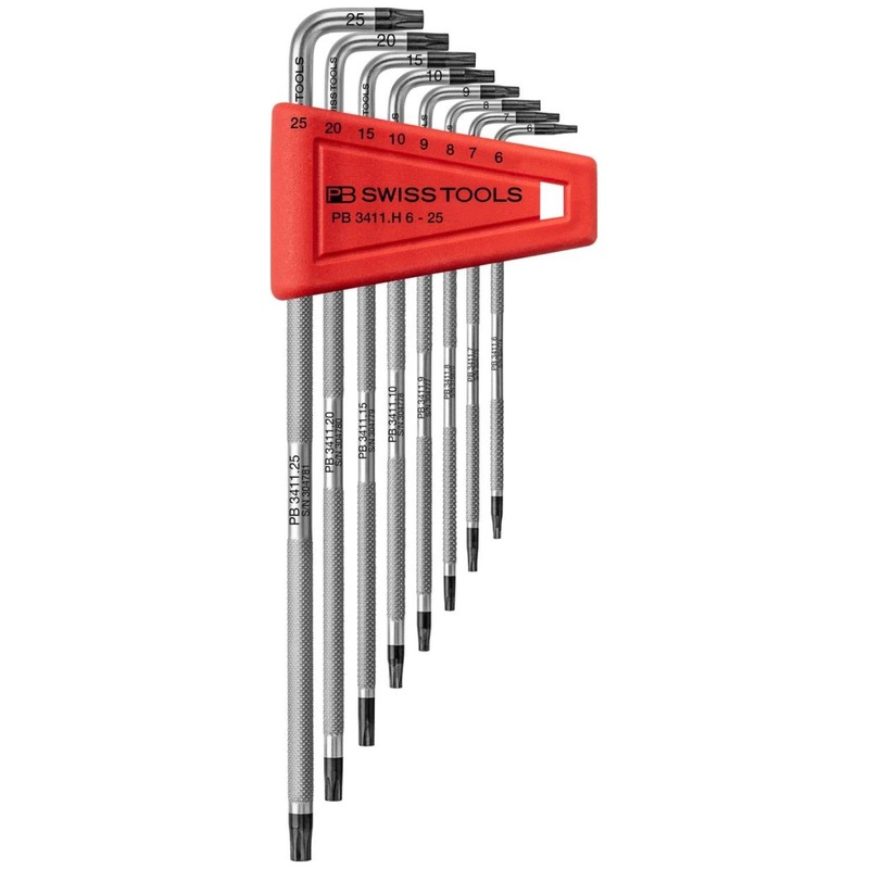 PB Swiss PB 3411.H 6-25 Safety Key L- Wrenches for TORX-Screws, 8 Pcs