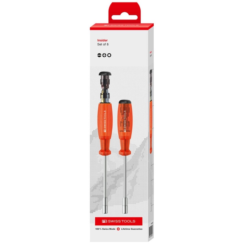 PB Swiss PB 6465.CBB Insider Long  Universal Holder for 1/4 Inch Bits Slotted, Phillips, TORX, 9 Pcs