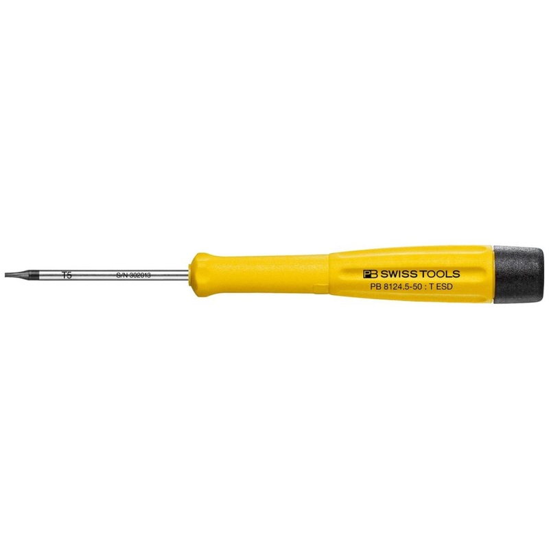 PB Swiss PB 8124.5-50 ESD ESD Electronics Screwdriver for TORX Screws T5, L - 143 mm