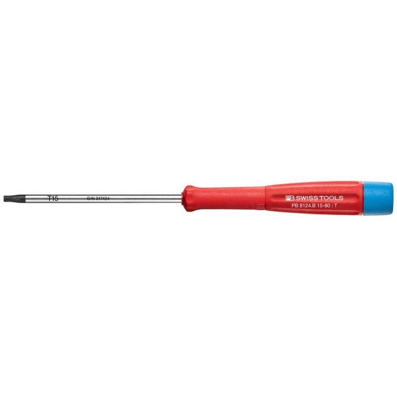 PB Swiss PB 8124.B 15-80 Electronics Screwdriver for TORX Screws T15, L - 173 mm