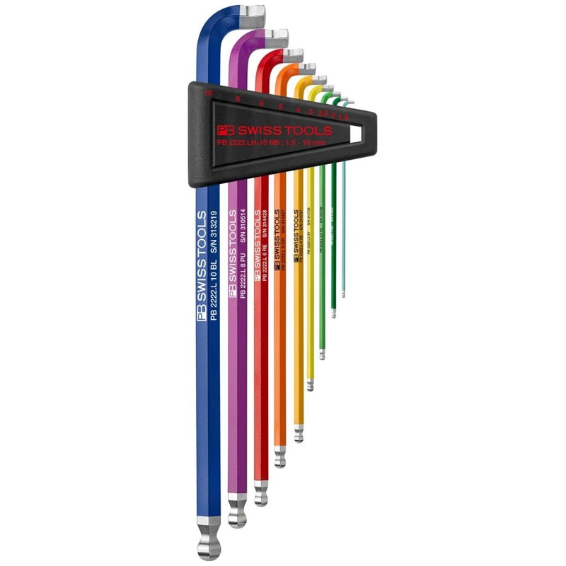 PB Swiss Tools PB 2222.LH-10 RB RainBow Key L-Wrench Set 10 Pcs