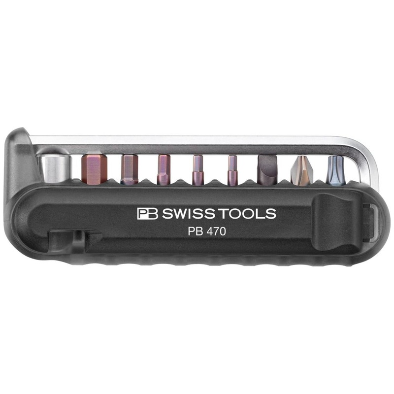 PB Swiss Tools PB 470.Black BikeTool: Pocket Tool With 9 Screwdriving Tools